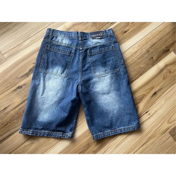 Y2K Brooklyn xpress Baggy Light blue wash Men’s Shorts 34 - Picture 3 of 9